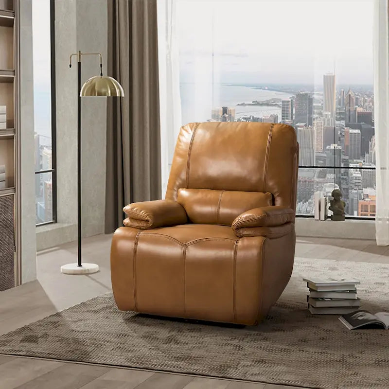 Fauteuil inclinable électrique en cuir véritable Mercedes avec coussin rembourré