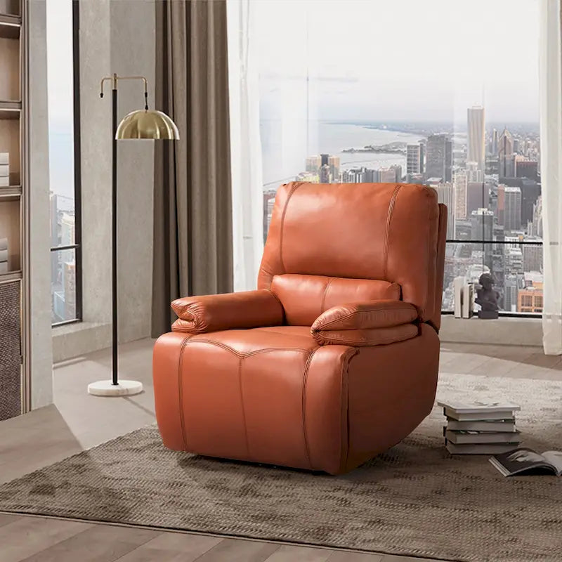 Fauteuil inclinable électrique en cuir véritable Mercedes avec coussin rembourré
