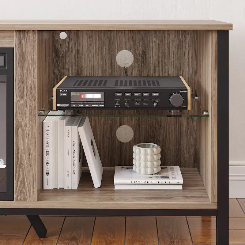 Meubles TV avec cheminée pour téléviseurs de 75 pouces Meuble TV console de divertissement de jeu - 71 pouces