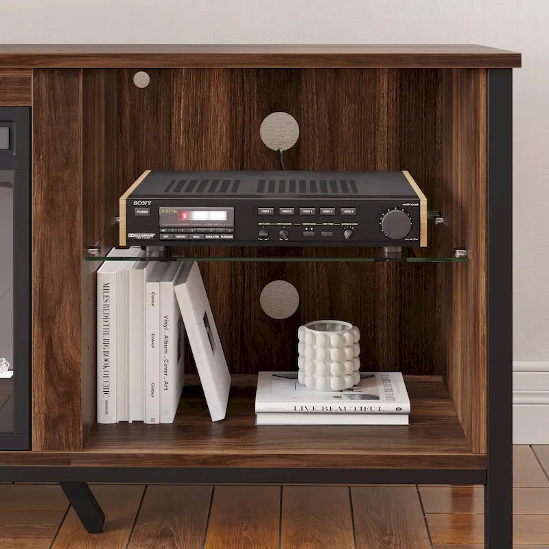 Meubles TV avec cheminée pour téléviseurs de 75 pouces Meuble TV console de divertissement de jeu - 71 pouces