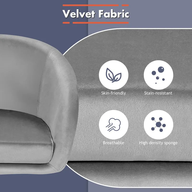 Chaise de coiffeuse réglable en hauteur, chaise de loisirs pivotante moderne en velours
