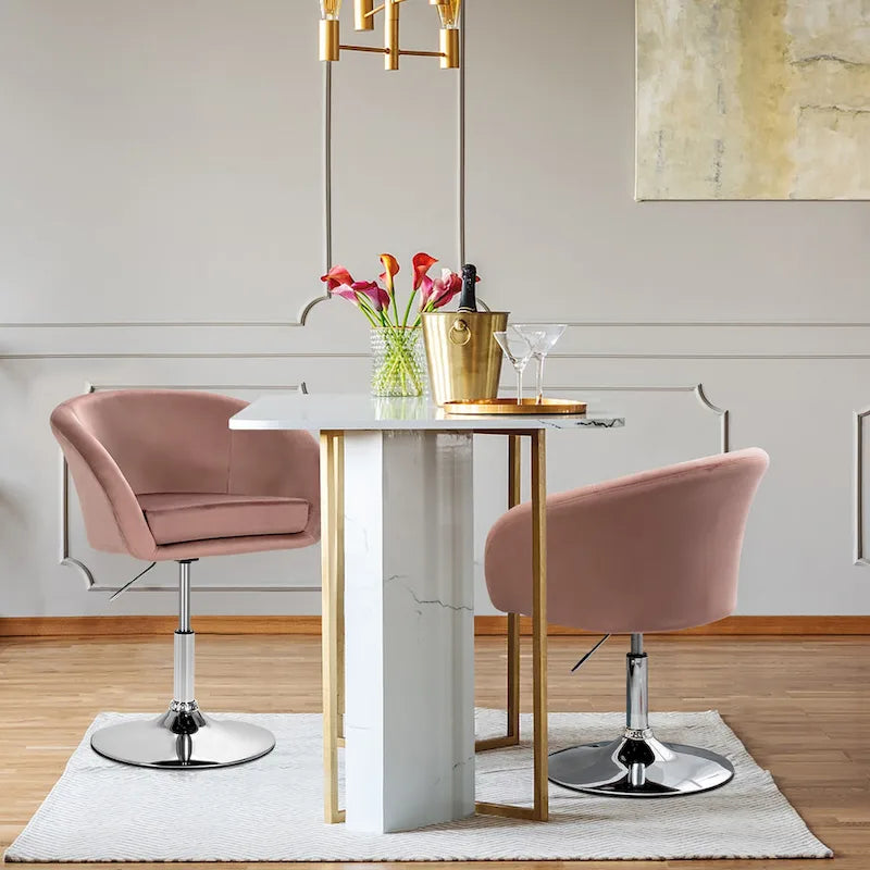 Chaise de coiffeuse réglable en hauteur, chaise de loisirs pivotante moderne en velours
