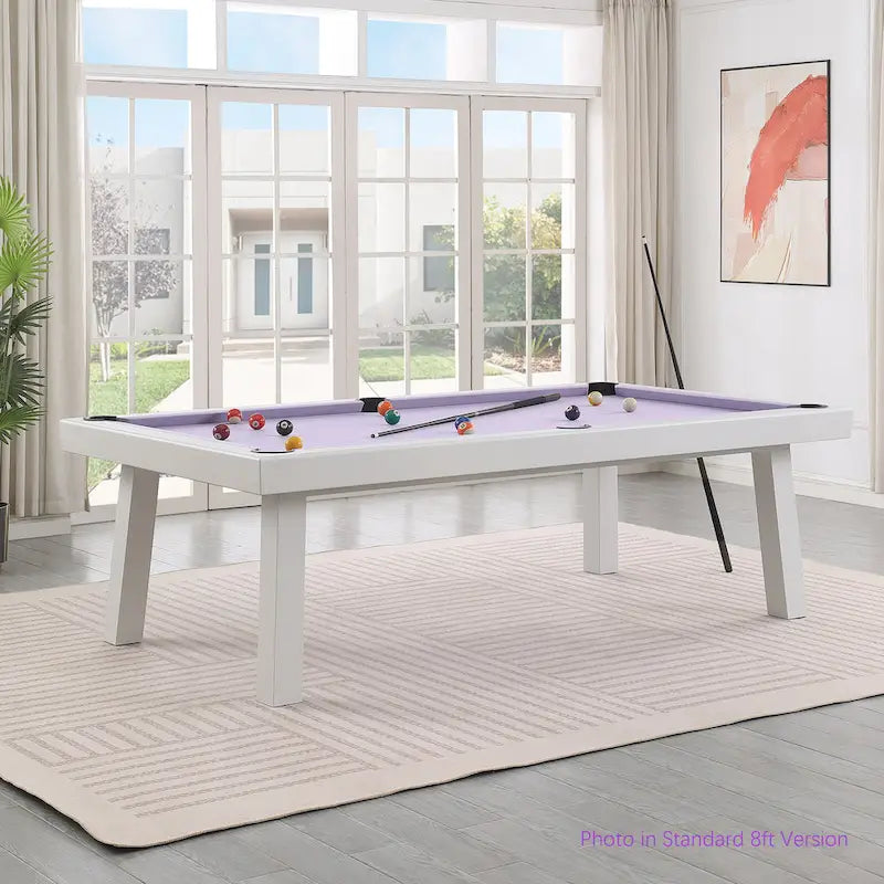 Table de billard 8 pieds en ardoise Laguna intérieure/extérieure avec plateau de salle à manger et accessoires