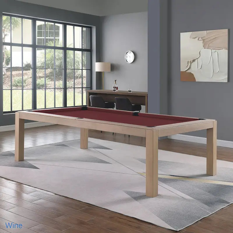Table de billard Olivia en frêne flotté de 8 pieds avec plateau de salle à manger