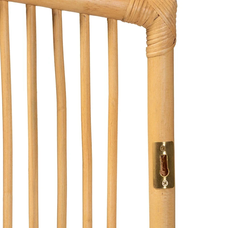Tête de lit murale Malvina en rotin naturel, style bohème moderne - Grand lit