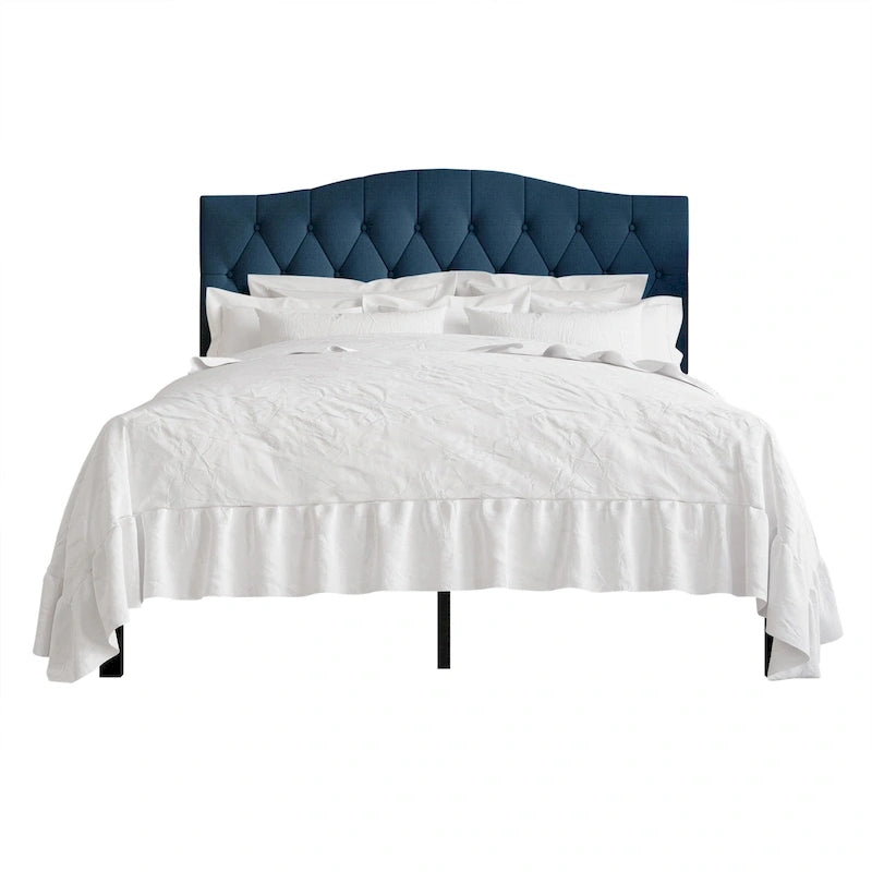 Lit Plateforme Rembourré Capitonnage Bouton Linge Classique CraftPorch