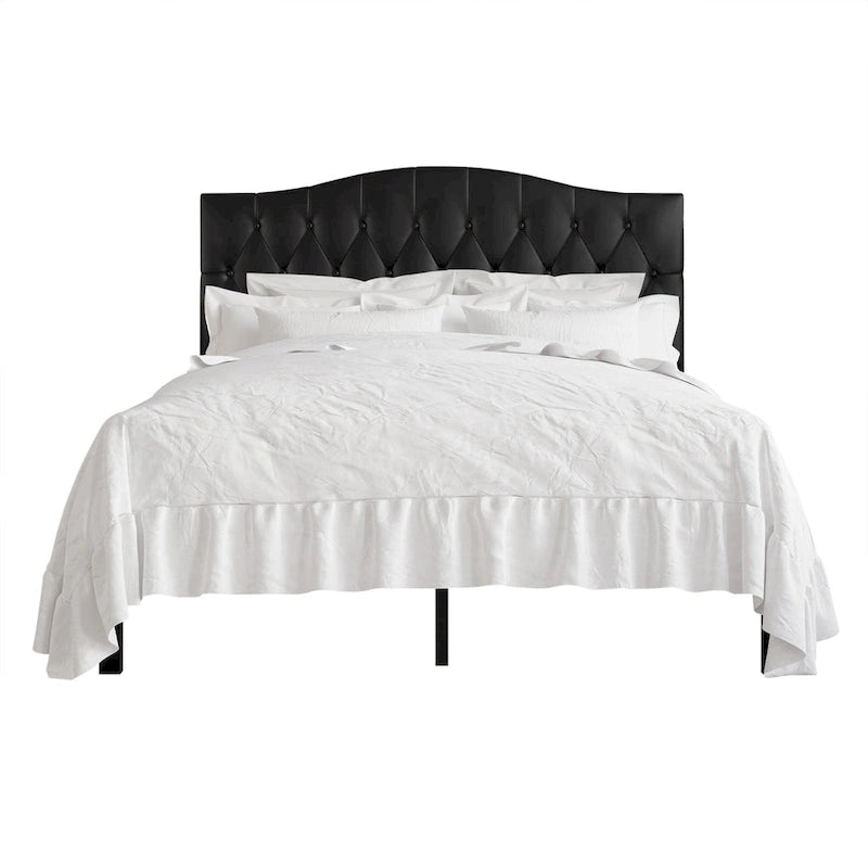Lit Plateforme Rembourré Capitonnage Bouton Linge Classique CraftPorch