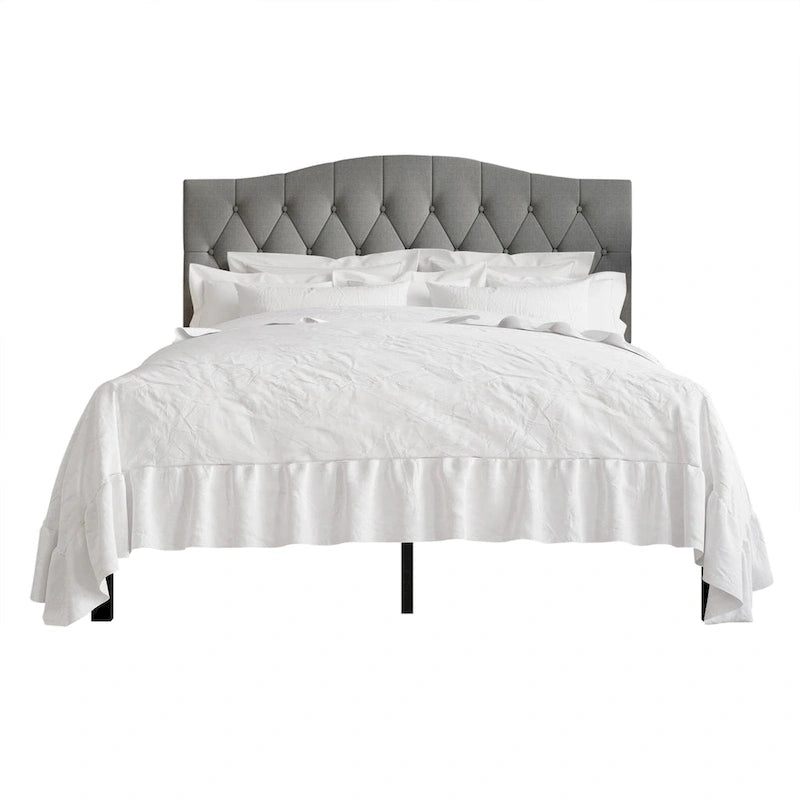 Lit Plateforme Rembourré Capitonnage Bouton Linge Classique CraftPorch