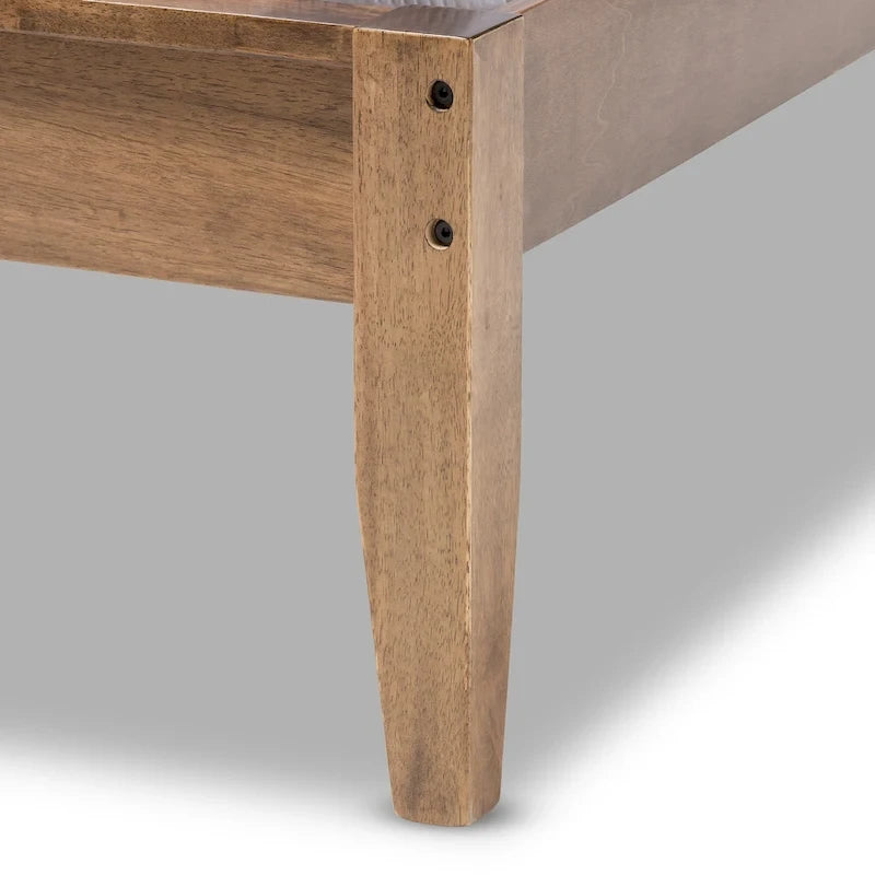 Lit plateforme Mid-Century en tissu et bois par Baxton Studio