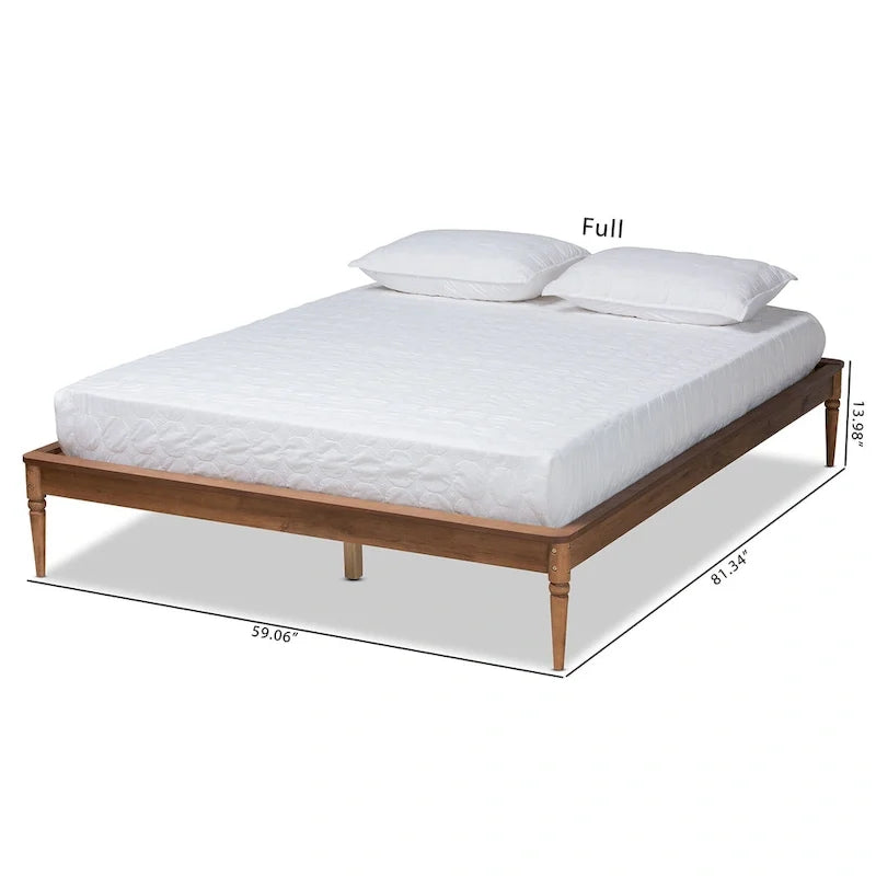 Cadre de lit en bois fini noyer marron classique et traditionnel Tallis