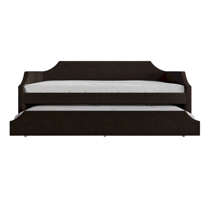 Lit de repos double en lin CraftPorch Elegance avec lit gigogne