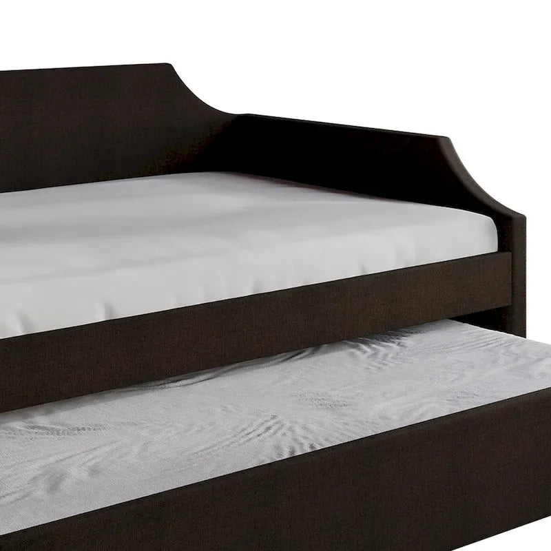 Lit de repos double en lin CraftPorch Elegance avec lit gigogne
