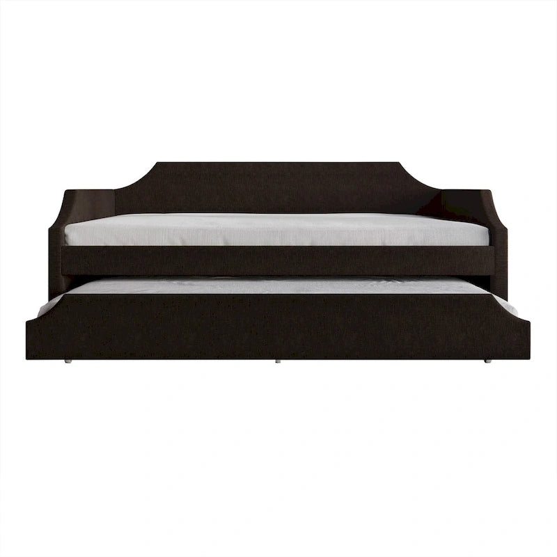 Lit de repos double en lin CraftPorch Elegance avec lit gigogne