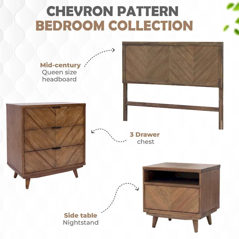Tête de lit Queen Piero Chevron