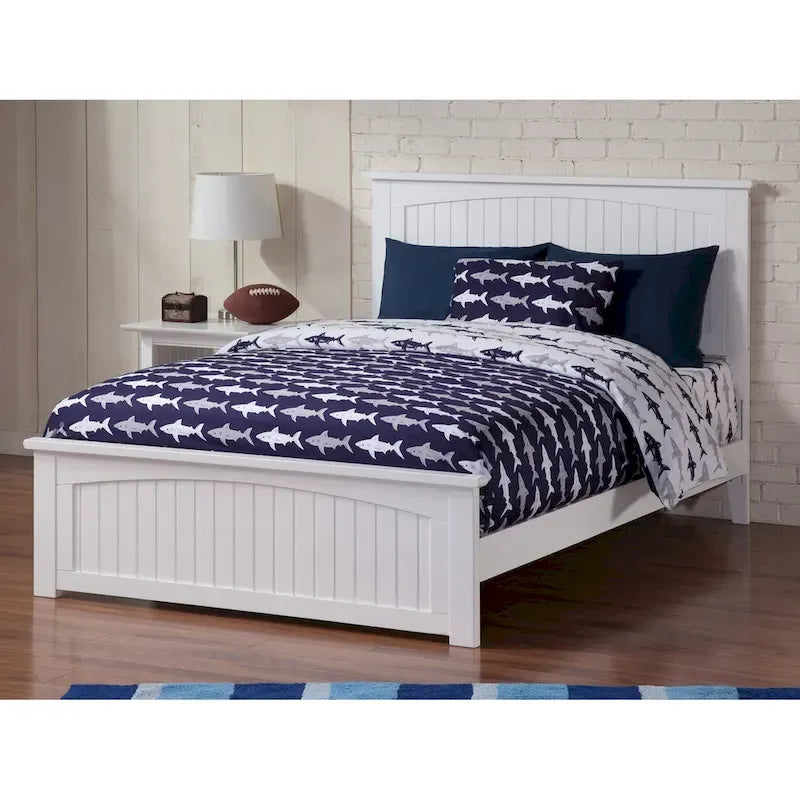Lit plateforme complet Nantucket avec tête de lit assortie blanc