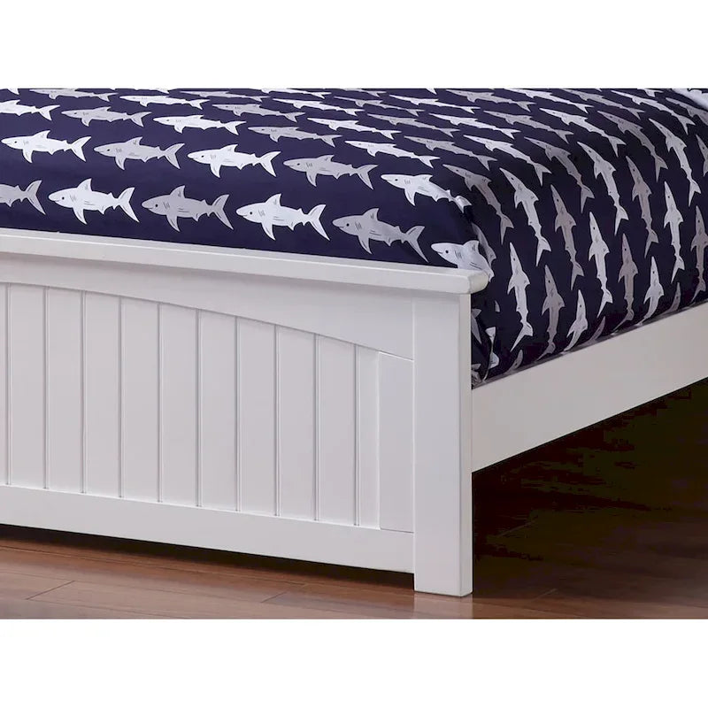 Lit plateforme complet Nantucket avec tête de lit assortie blanc