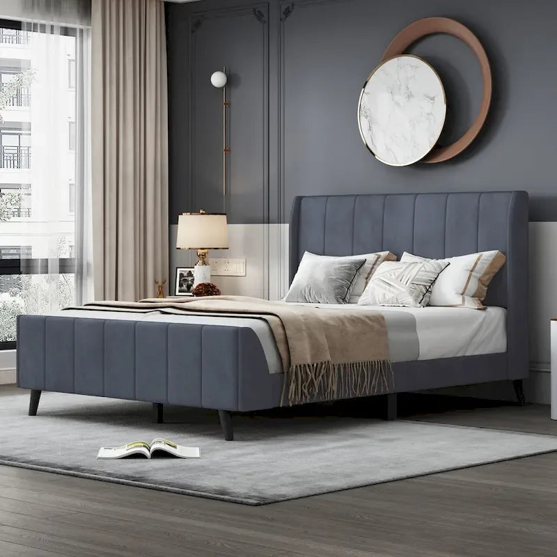 Lit plateforme rembourré grand format