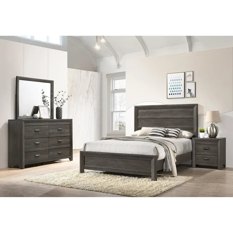 Ensemble de chambre Essa classique 6 pièces en panneaux marron