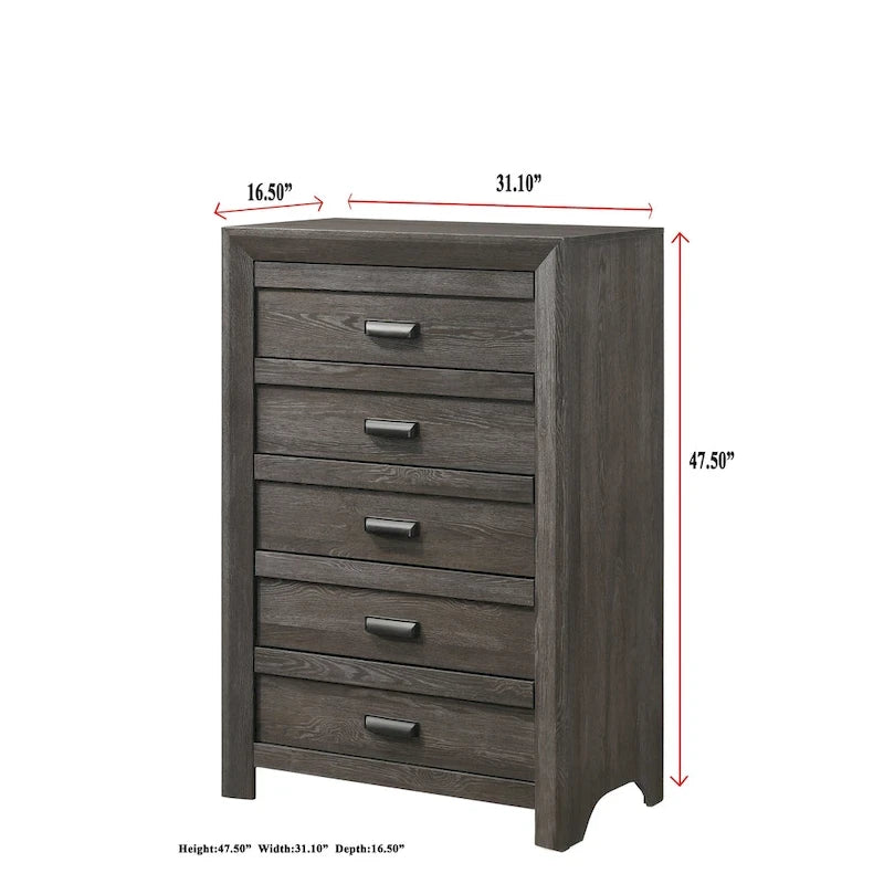 Ensemble de chambre Essa classique 6 pièces en panneaux marron