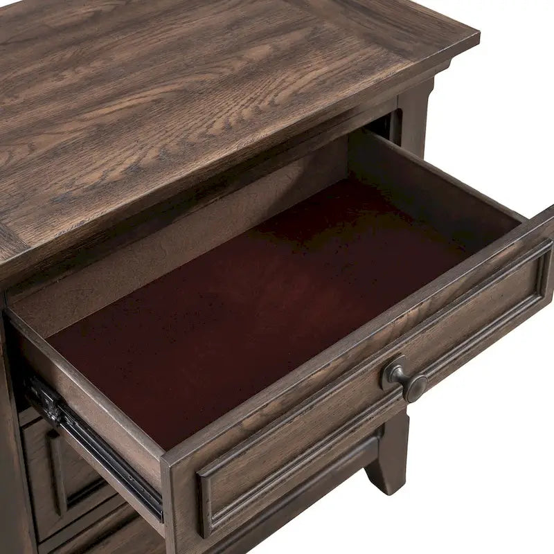 Table de chevet marron « Paradise Valley » avec station de recharge