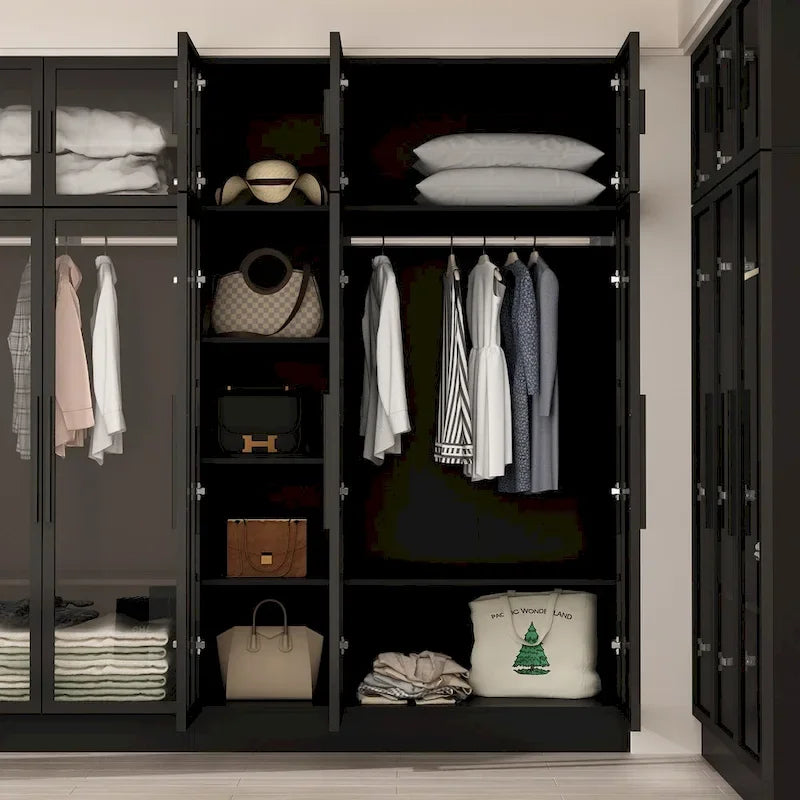 Armoire de rangement avec portes vitrées et éclairage - Meuble de présentation