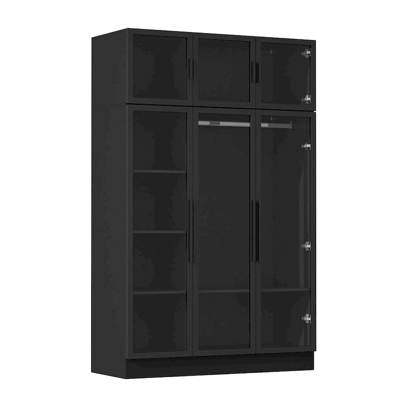 Armoire de rangement avec portes vitrées et éclairage - Meuble de présentation