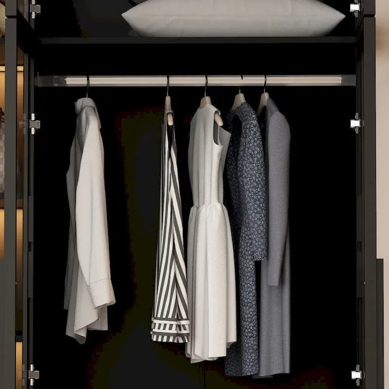 Armoire de rangement avec portes vitrées et éclairage - Meuble de présentation