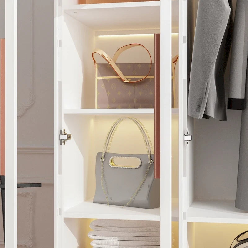 Armoire de rangement avec portes vitrées et éclairage - Meuble de présentation