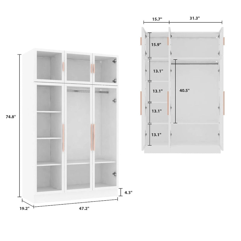 Armoire de rangement avec portes vitrées et éclairage - Meuble de présentation