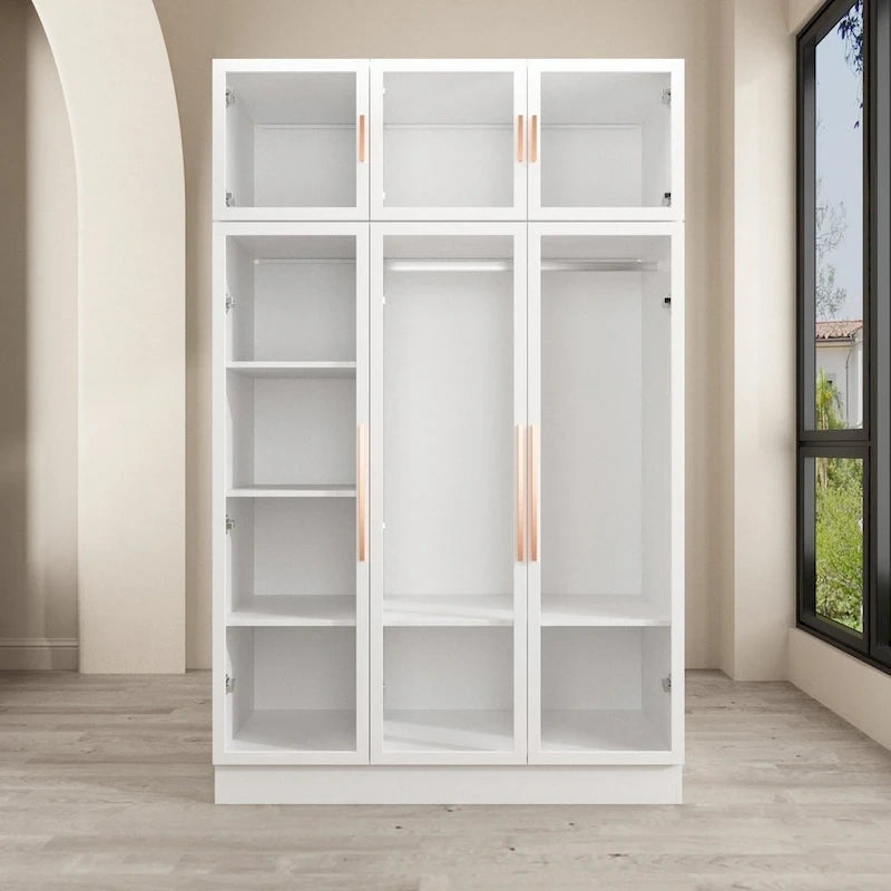 Armoire de rangement avec portes vitrées et éclairage - Meuble de présentation