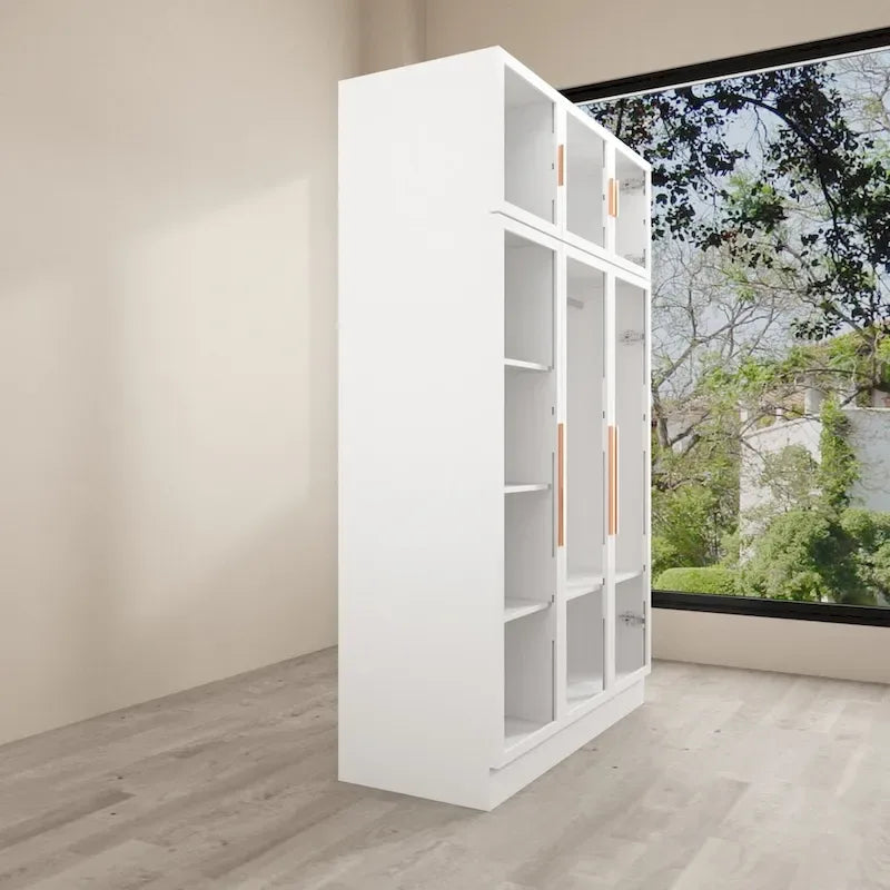Armoire de rangement avec portes vitrées et éclairage - Meuble de présentation