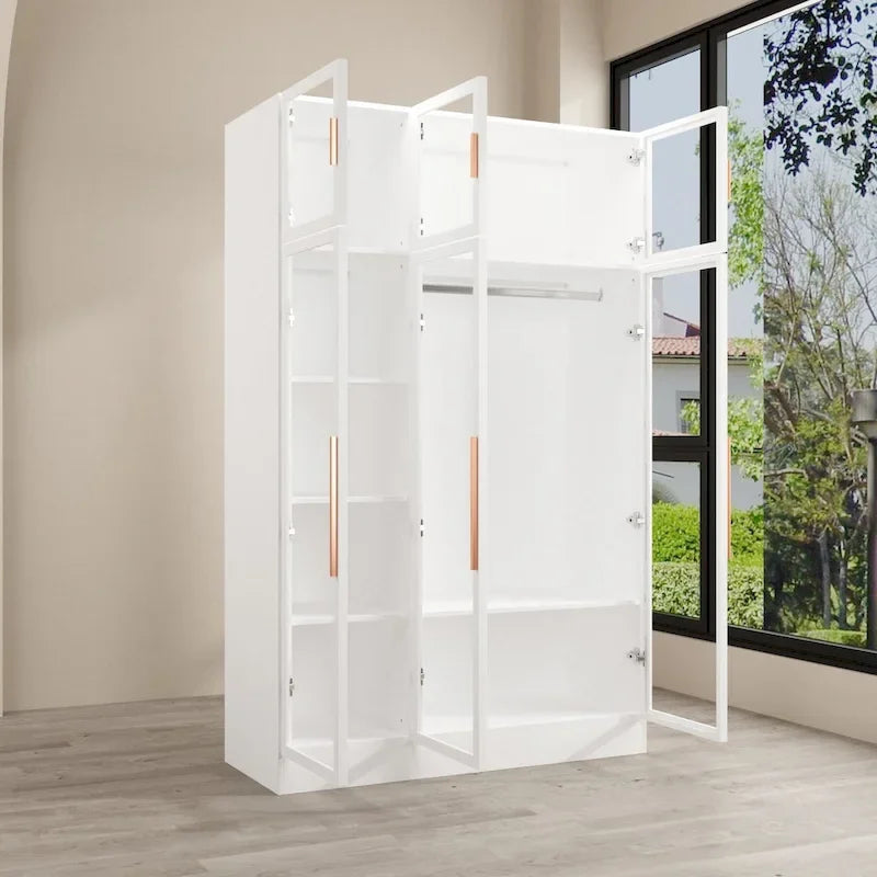 Armoire de rangement avec portes vitrées et éclairage - Meuble de présentation