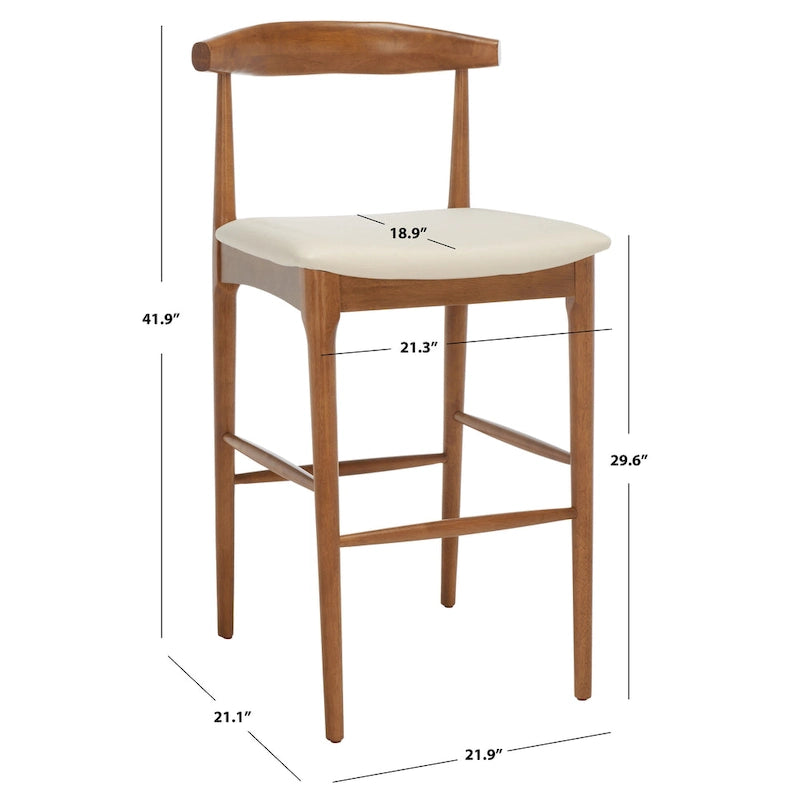Tabouret de bar rétro Miranda SAFAVIEH - 76 cm - 56 cm L x 53 cm P x 107 cm H - 56x53x107