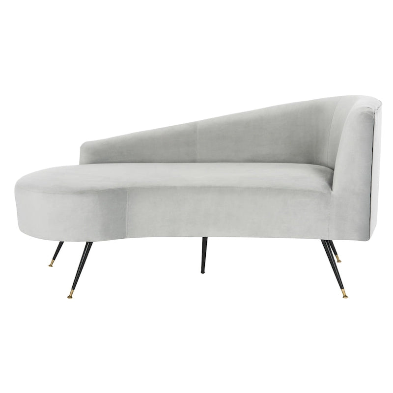 SAFAVIEH Helgrit Causeuse rétro glamour en velours noir et doré - 57,5 L x 27 P x 28 H - 58Lx27Px28H