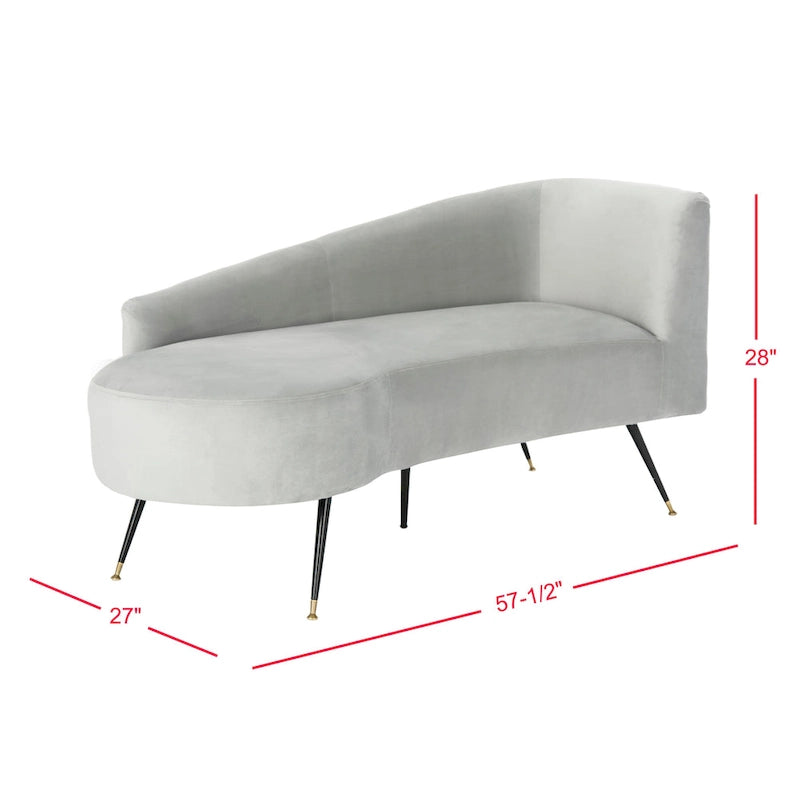 SAFAVIEH Helgrit Causeuse rétro glamour en velours noir et doré - 57,5 L x 27 P x 28 H - 58Lx27Px28H