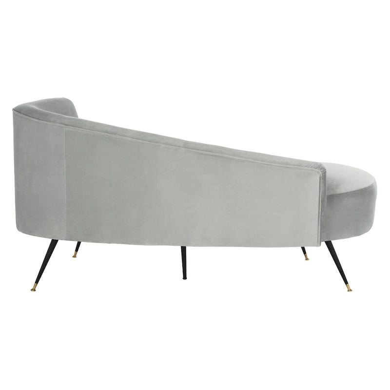 SAFAVIEH Helgrit Causeuse rétro glamour en velours noir et doré - 57,5 L x 27 P x 28 H - 58Lx27Px28H