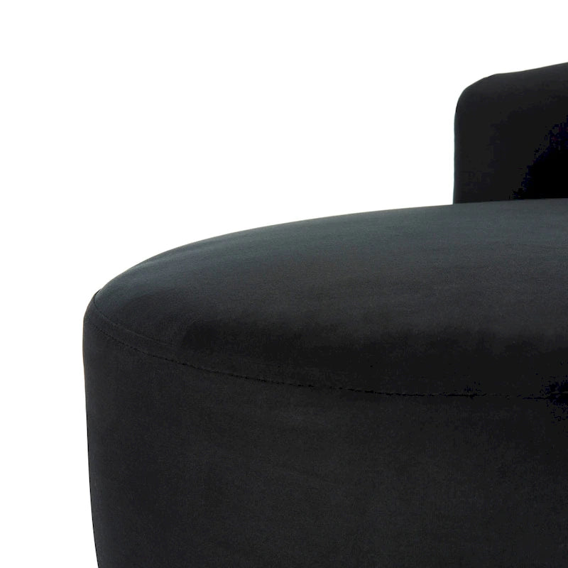 SAFAVIEH Helgrit Causeuse rétro glamour en velours noir et doré - 57,5 L x 27 P x 28 H - 58Lx27Px28H