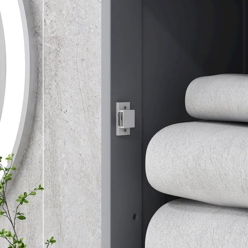 kleankin Meuble de rangement de salle de bain fin, Armoire de salle de bain haute, Colonne de salle de bain étroite avec porte en acrylique, tiroir et étagères, Gris
