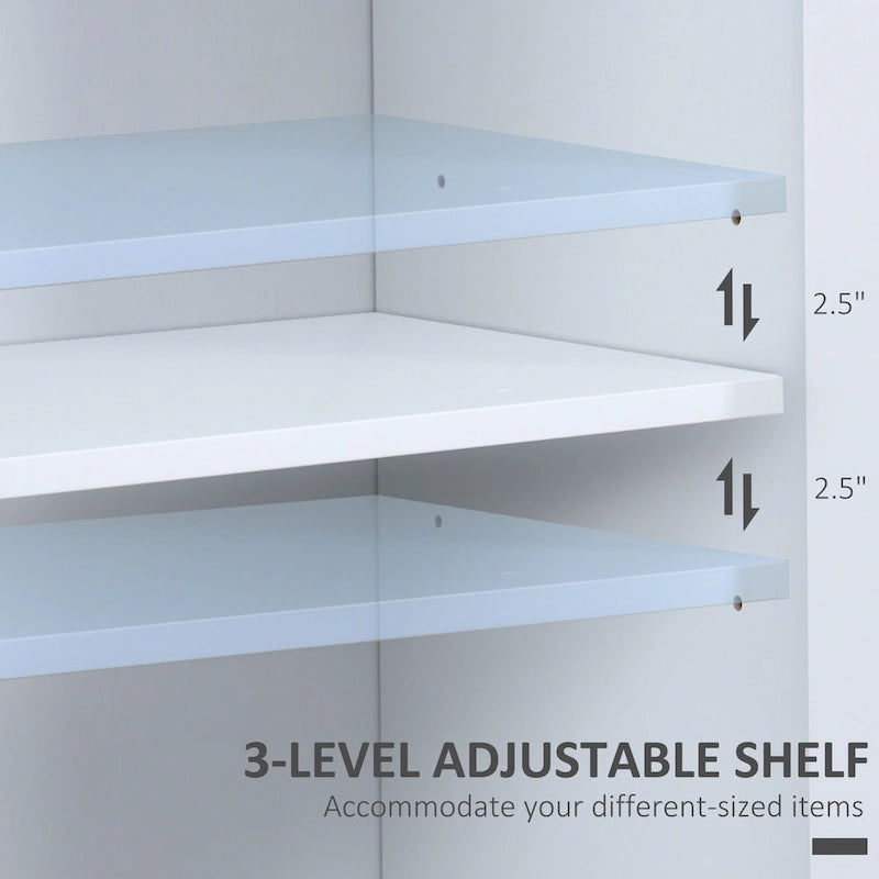 HOMCOM Buffet de cuisine moderne, Bahut avec 2 armoires de rangement, Portes vitrées