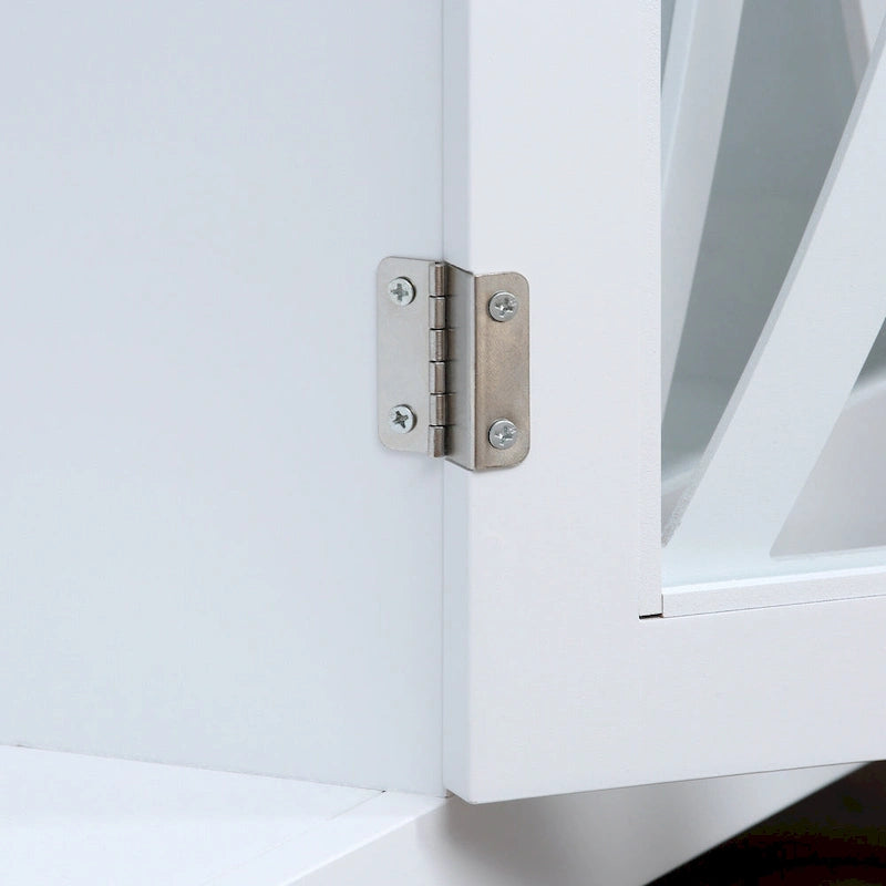 HOMCOM Buffet de cuisine moderne, Bahut avec 2 armoires de rangement, Portes vitrées