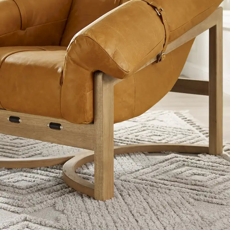 Chaise longue en cuir véritable Art Leon