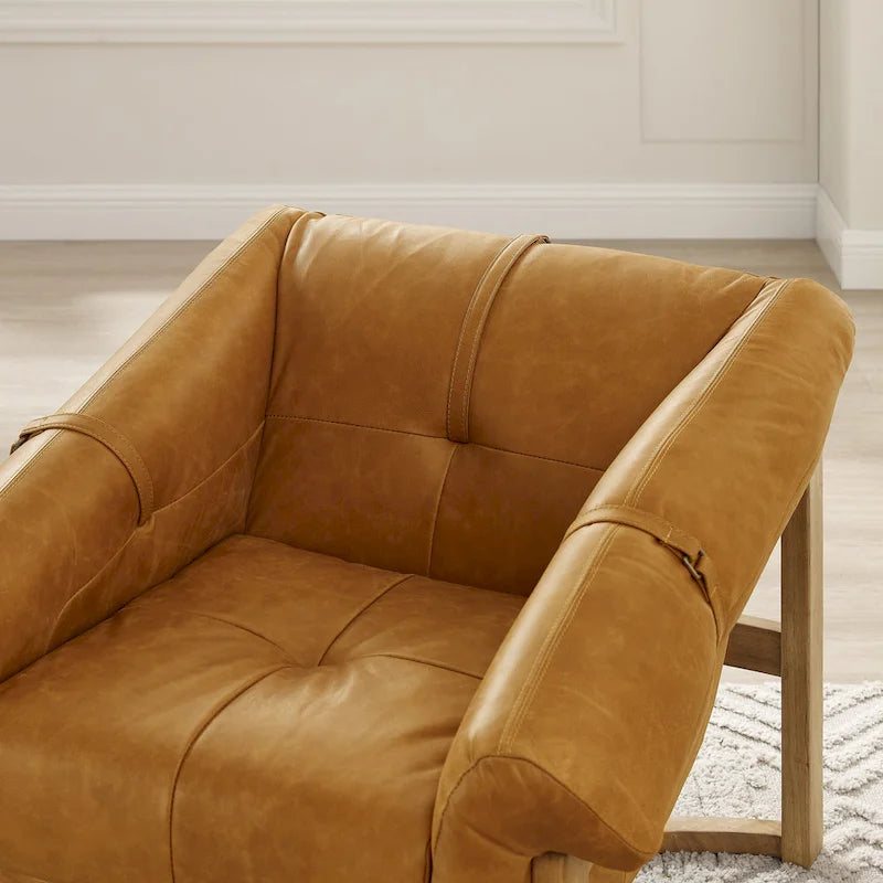 Chaise longue en cuir véritable Art Leon