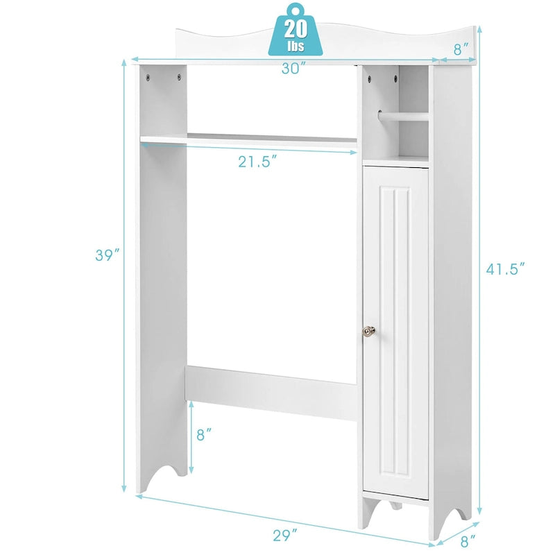 Meuble de rangement pour toilettes avec étagères réglables (économiseur d'espace de salle de bain)