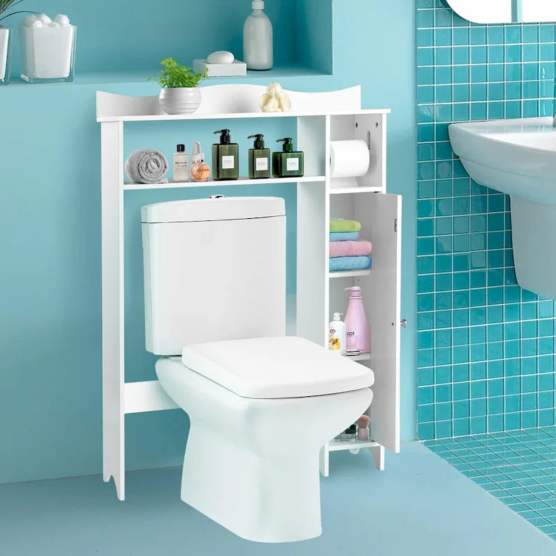 Meuble de rangement pour toilettes avec étagères réglables (économiseur d'espace de salle de bain)