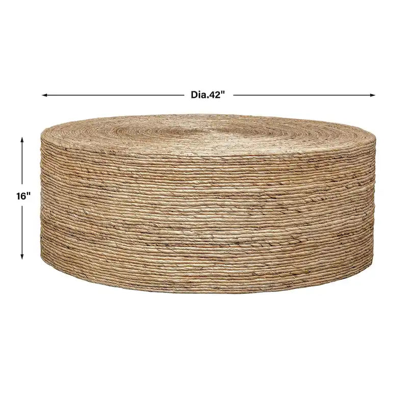 Table basse ronde tressée Rora Uttermost