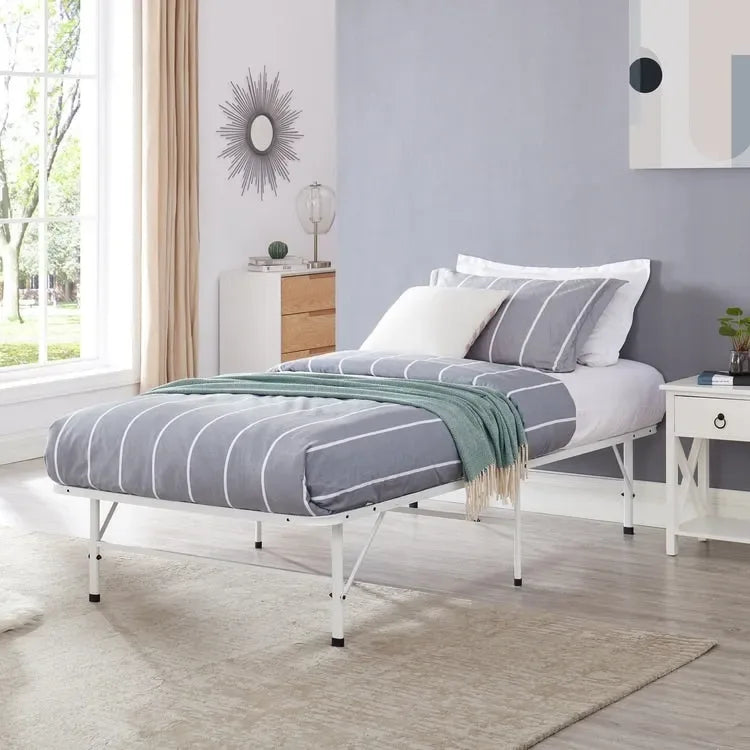 Cadre de lit plateforme pliable en métal de 14 po avec remplacement de sommier