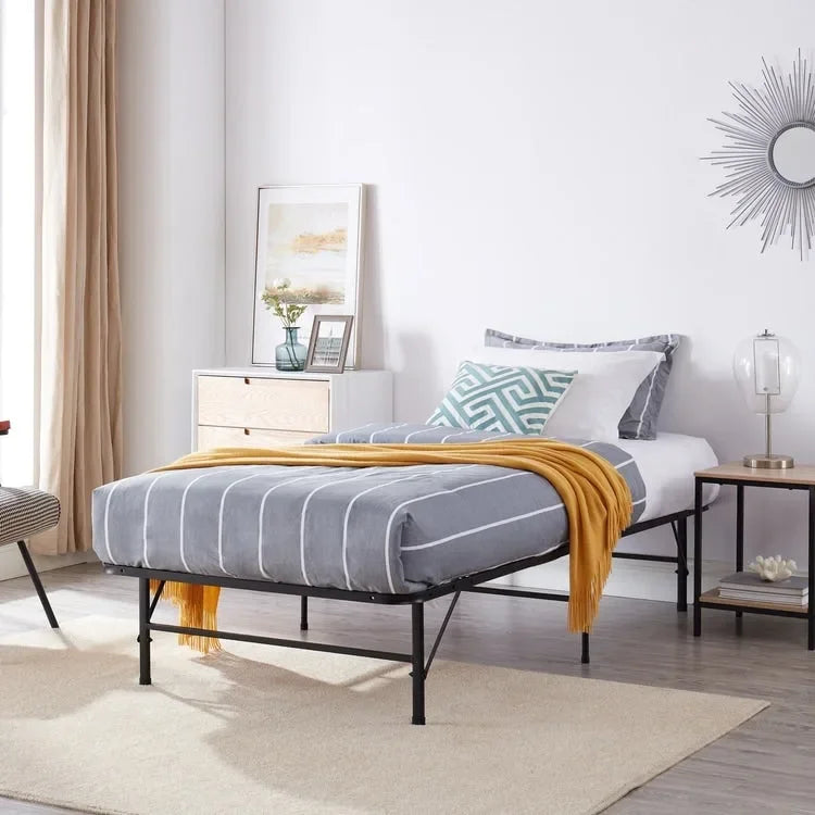 Cadre de lit plateforme pliable en métal de 14 po avec remplacement de sommier