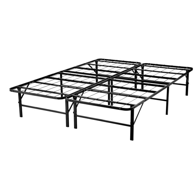 Cadre de lit plateforme pliable en métal de 14 po avec remplacement de sommier