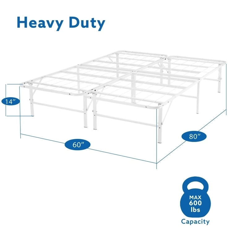 Cadre de lit plateforme pliable en métal de 14 po avec remplacement de sommier