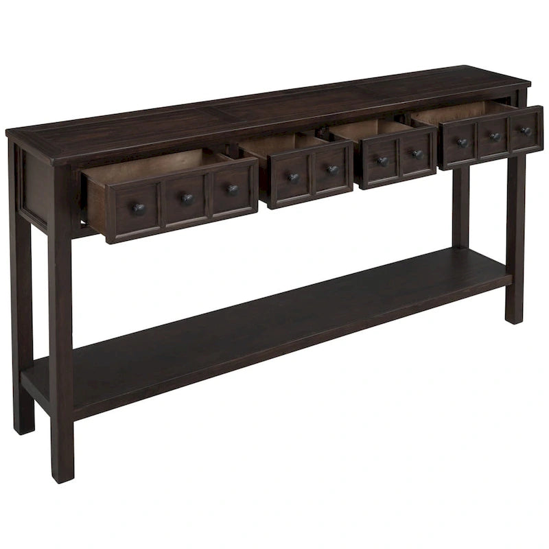 Console de 60" Merax avec tiroirs de différentes tailles et étagère inférieure